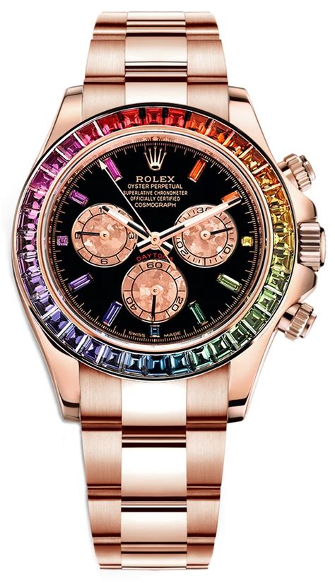 rainbow daytona rolex rose gold|Rolex daytona rainbow rose gold price.